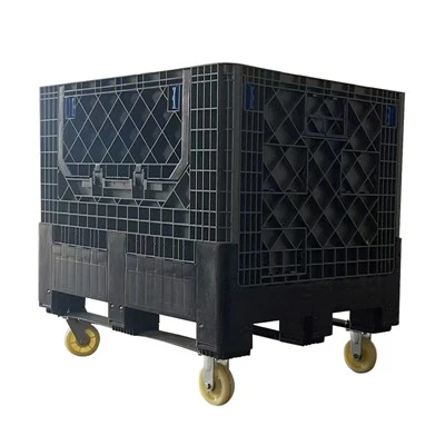 Boîtes à palettes industrielles pliables empilables avec des portes de dépôt